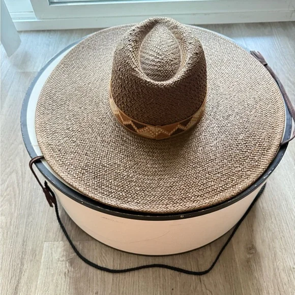 lack of color the rancho brown oversized wide brim straw fedora beach hat medium - Picture 4 of 8